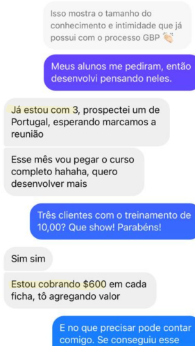 600 reais por cada cliente